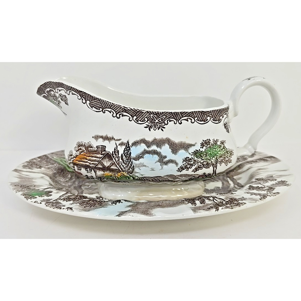 Vintage Gravy Boat Underplate The Brook By Franciscan Staffordshire England U267